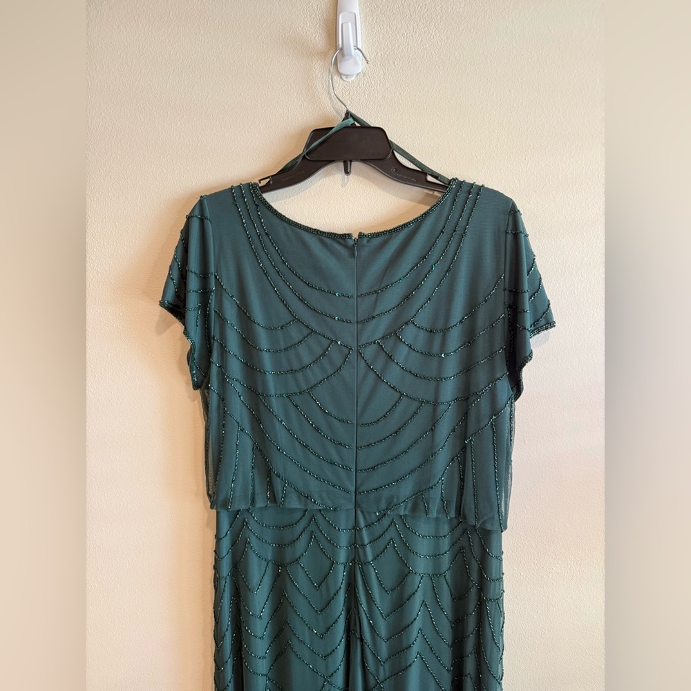 Adrianna Papell Deep Green Beaded Maxi Dress - Picture 6 of 8